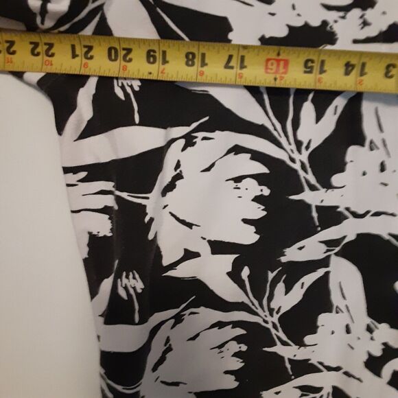 Allyson Whitmore Womens XL Top Long Sleeve Snap Up Studded Black White - Picture 5 of 6